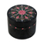 Dekorative Holzkiste - Runde lackierte Box mit schwarzem und rosa Blumenmuster