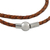 Leather wrap bracelet, 'Brown Charm' (15.5 inch) - 15.5 Inch Brown Leather Wrap Bracelet from Thailand (image 2d) thumbail