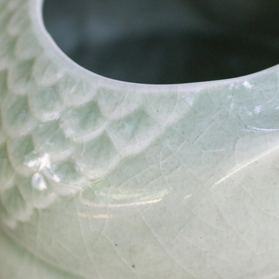 Porta papel higiénico de cerámica Celadon - Porta papel higiénico en forma de búho de cerámica Celadon