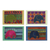 Cotton and paper greeting cards, 'Elephant Journeys' (set of 4) - Batik Cotton and Paper Elephant Greeting Cards (Set of 4)