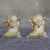 Figuritas de cerámica, (par) - 2 figuras de gato de la suerte de cerámica amarilla fabricadas en Tailandia