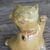 Ceramic figurines, 'Playful Good Luck Cats' (pair) - 2 Yellow Ceramic Lucky Cat Figurines Crafted in Thailand