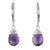 Amethyst dangle earrings, 'Glamorous Woman' - Amethyst and Silver Teardrop Dangle Earrings from Thailand (image 2a) thumbail