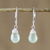 Prehnite dangle earrings, 'Glamorous Woman' - Prehnite and Silver Teardrop Dangle Earrings from Thailand (image 2) thumbail