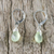 Prehnite dangle earrings, 'Glamorous Woman' - Prehnite and Silver Teardrop Dangle Earrings from Thailand (image 2b) thumbail
