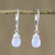 Chalcedony dangle earrings, 'Glamorous Woman' - Blue Chalcedony and Silver Dangle Earrings from Thailand (image 2) thumbail