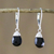 Onyx dangle earrings, 'Glamorous Woman' - Onyx and Silver Teardrop Dangle Earrings from Thailand (image 2) thumbail