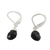 Onyx dangle earrings, 'Glamorous Woman' - Onyx and Silver Teardrop Dangle Earrings from Thailand