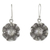 Silver dangle earrings, 'Flower of Thailand' - Floral Silver Earrings with Hill Tribe Motifs