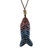 Recycled papier mache pendant necklace, 'Fishing Spirit' - Recycled Papier Mache Fish Pendant Necklace from Thailand