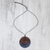 Recycled papier mache pendant necklace, 'Ocean Rings' - Handcrafted Papier Mache Pendant Necklace from Thailand