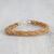 Men's leather braided bracelet, 'Thai Insight in Caramel' - Men's Handmade Braided Leather Bracelet from Thailand (image 2b) thumbail