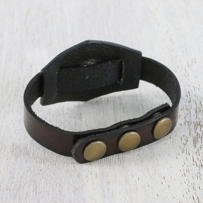 Armband aus Jaspis und Leder - Armband aus Jaspis und Leder aus Thailand