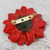 Natural aster brooch pin, 'Let It Bloom in Cardinal Red' - Natural Aster Flower Brooch in Cardinal Red from Thailand (image 2b) thumbail