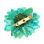 Natural aster brooch pin, 'Let It Bloom in Turquoise' - Natural Aster Flower Brooch in Turquoise from Thailand (image 2c) thumbail