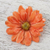 Natural aster brooch pin, 'Let It Bloom in Tangerine' - Natural Aster Flower Brooch in Tangerine from Thailand