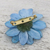 Natural aster brooch pin, 'Let It Bloom in Sky Blue' - Natural Aster Flower Brooch in Sky Blue from Thailand