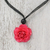 Natural rose pendant necklace, 'Rosy Chic in Fuchsia' - Natural Rose Pendant Necklace in Fuchsia from Thailand thumbail