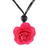 Natural rose pendant necklace, 'Rosy Chic in Fuchsia' - Natural Rose Pendant Necklace in Fuchsia from Thailand (image 2a) thumbail