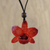 Natural orchid pendant necklace, 'Natural Feeling in Ruby' - Adjustable Natural Orchid Necklace in Ruby from Thailand thumbail