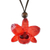 Natural orchid pendant necklace, 'Natural Feeling in Ruby' - Adjustable Natural Orchid Necklace in Ruby from Thailand (image 2a) thumbail