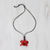 Natural orchid pendant necklace, 'Natural Feeling in Ruby' - Adjustable Natural Orchid Necklace in Ruby from Thailand (image 2b) thumbail