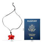 Natural orchid pendant necklace, 'Natural Feeling in Ruby' - Adjustable Natural Orchid Necklace in Ruby from Thailand