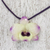 Natural flower pendant necklace, 'Orchid Treasure' - Resin-Coated Pale Yellow and Purple Orchid Pendant Necklace thumbail