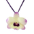 Natural flower pendant necklace, 'Orchid Treasure' - Resin-Coated Pale Yellow and Purple Orchid Pendant Necklace (image 2a) thumbail
