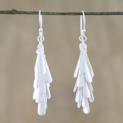 Sterling silver dangle earrings, 'April Showers' - Handmade Sterling Silver Dangle Earrings from Thailand