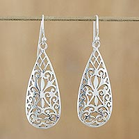 Sterling silver dangle earrings, 'Espalier' - Sterling Silver Curlicue Dangle Earrings from Thailand