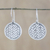 Pendientes colgantes de plata de ley - Aretes colgantes de plata esterlina con tejido circular de Tailandia