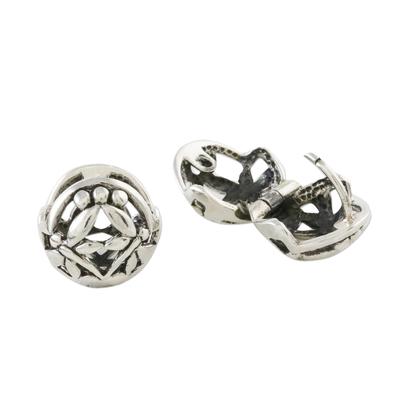 Sterling silver hoop earrings, 'Dragonfly Reflection' - Sterling Silver Dragonfly Hoop Earrings from Thailand