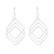 Sterling silver dangle earrings, 'Three of Diamonds' - Handmade Thai Sterling Silver Geometric Dangle Earrings