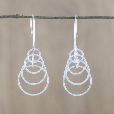 Ohrhänger aus Sterlingsilber - Handgefertigte Ohrringe aus Sterlingsilber mit Ringen aus Thailand