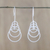 Pendientes colgantes de plata de ley - Pendientes colgantes de anillos de plata de ley hechos a mano de Tailandia