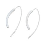 Sterling silver drop earrings, 'Curved Pillars' - Curvy Sterling Silver Drop Earrings from Thailand