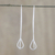 Sterling silver threader earrings, 'Plummet' - Sterling Silver Teardrops Long Threader Earrings Thailand thumbail