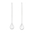 Sterling silver threader earrings, 'Plummet' - Sterling Silver Teardrops Long Threader Earrings Thailand (image 2a) thumbail