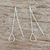 Sterling silver threader earrings, 'Plummet' - Sterling Silver Teardrops Long Threader Earrings Thailand (image 2b) thumbail