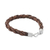 Braided leather bracelet, 'Thai Insight in Chestnut' - Handmade Brown Braided Leather Bracelet from Thailand (image 2c) thumbail