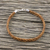 Leather wristband bracelet, 'Style and Strength in Copper' - Leather Braided Wristband Bracelet in Copper from Thailand thumbail