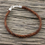Leather wristband bracelet, 'Style and Strength in Mahogany' - Leather Braided Wristband Bracelet in Mahogany from Thailand (image 2) thumbail