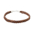 Leather wristband bracelet, 'Style and Strength in Mahogany' - Leather Braided Wristband Bracelet in Mahogany from Thailand thumbail