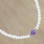 Cultured pearl and amethyst beaded necklace, 'Amethyst Romance' - Cultured Pearl and Amethyst Beaded Necklace from Thailand