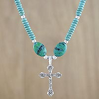Serpentine pendant necklace, 'Love For God'