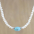 Cultured pearl beaded necklace, 'Turquoise Romance' - Cultured Pearl Beaded Necklace from Thailand thumbail