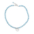 Quartz pendant necklace, 'Beads of Love' - Blue Quartz and Karen Silver Heart Necklace from Thailand (image 2c) thumbail