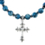 Jasper pendant necklace, 'Charming Cross' - Jasper and Silver Cross Pendant Necklace from Thailand
