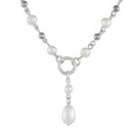 Cultured pearl pendant necklace, 'Perfect Glow' - Cultured Pearl Station Pendant Necklace from Thailand